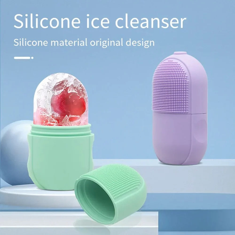 Ice Roller Facial Massage | Silicone Cleansing Ice Lattice | Ice Cube Roller With Scrub – Random Color